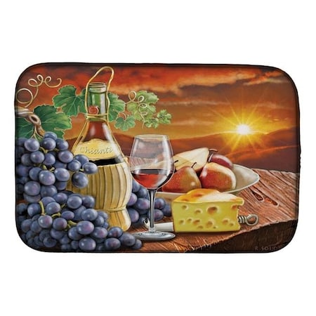 Carolines Treasures Carolines Treasures PRS4029DDM 14 x 21 in. Chianti; Pears; Wine & Cheese Dish Drying Mat PRS4029DDM